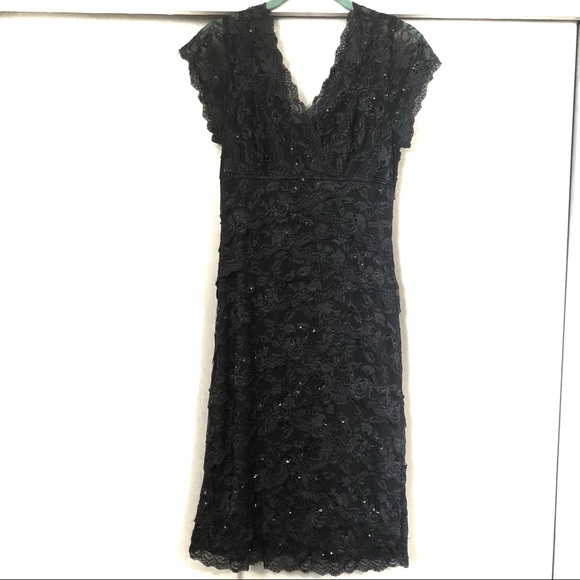 Marina-Grey Lace Embellished Dress - Picture 1 of 6